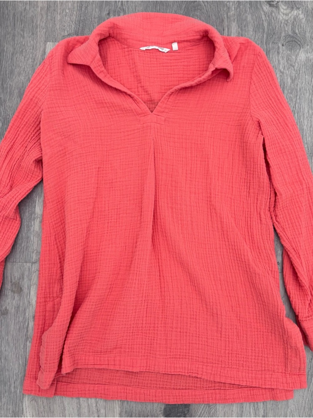 Soft Surroundings Coral Gauze Long-Sleeve Tunic